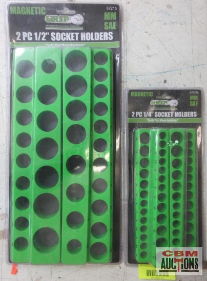 Grip 67209 1/4" Socket Holders Metric & SAE 67215 1/2" Socket Holders Metric & SAE ...