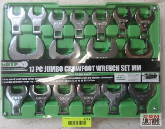 Grip 90152 17Pc Jumbo Crowfoot Wrench Set Metric 20mm-46mm