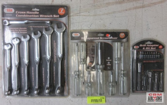 IIT 64515 16{Pc Drill Adapter & Bit Set 30360 12Pc Transparent Screwdriver 84640 7Pc Cross Handle