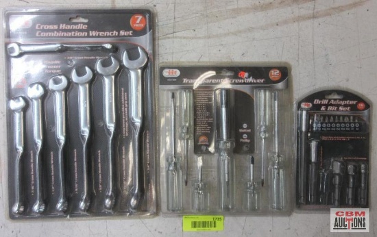 IIT 64515 16{Pc Drill Adapter & Bit Set 30360 12Pc Transparent Screwdriver 84640 7Pc Cross Handle
