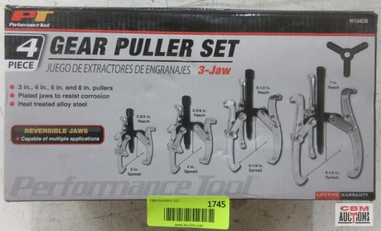 PT Performance Tool W134DB 4Pc Gear Puller Set 3",4",6" & 8"