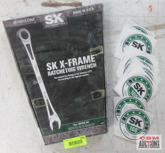 S-K 80019 12Pc X-frame...6pt Metric Combination Wrench Set 8mm-19mm