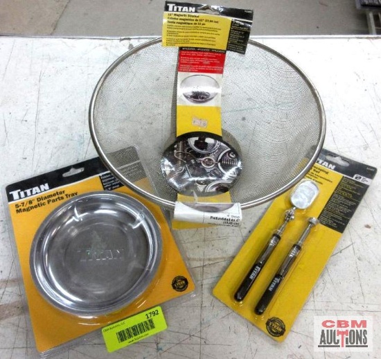 Titan 11180 11" Magnetic Strainer 11187 Telescoping Tool Set 21261 5 7/8" Magnetic Parts Tray ...