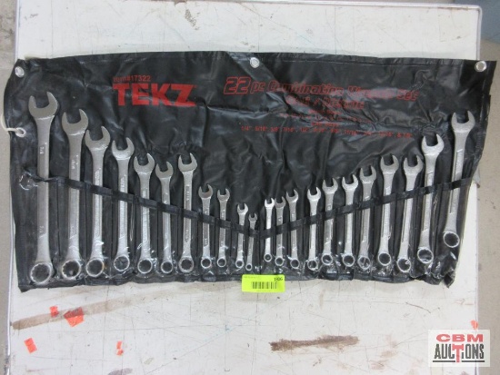 Tekz 17322 22Pc Combination 12Pt SAE & Metric Wrench Set 8mm-18mm 1/4"-7/8"