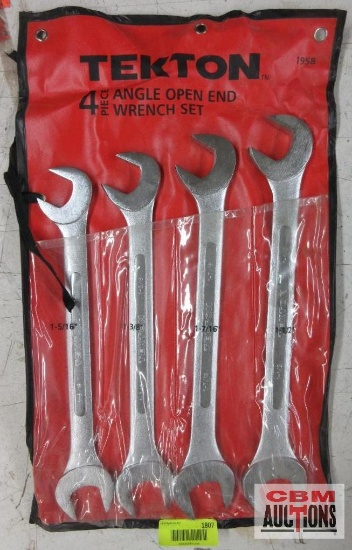 Tekton 1958 4Pc Angle 30 & 60 Degree Open End Wrench Set 1 5/16"-1 1/2"