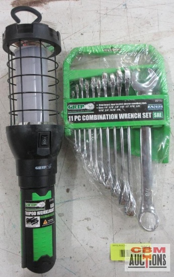 Grip 89152 11Pc Combination Wrench Set SAE 1/4"-7/8" 37288 LED Tripod Worklight