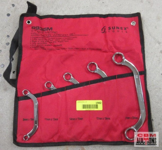 Sunex Tools 9935M 5Pc Half Moon Wrench Set Metric 8mm-22mm
