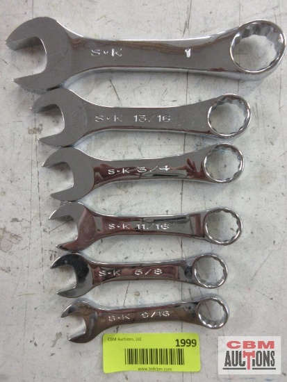 SK Stubby Combnation Wrench Set SAE 9/16"-1"