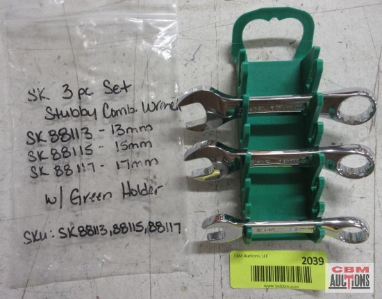 SK 3Pc Stubby Combination...Wrenches...13mm,15mm,17mm