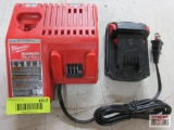 Milwaukee 48-59-1812 M12 & M18 Battery Charger & M18 Red Lithium CP2.0 Battery