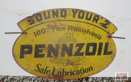 Vintage Metal Pennzoil Sign 22"x31"