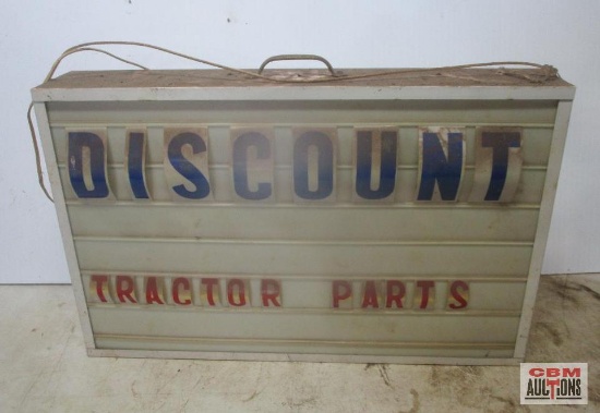 Vintage Hirch Discount Tractor Parts Lighted Sign