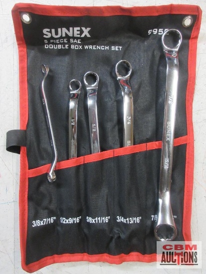 Sunex 9950 5Pc Double Box Wrench Set SAE 3/8"-15/16"