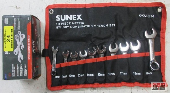 Sunex 9930M 10Pc Stubby Combination Wrench Set Metric 10mm-19mm
