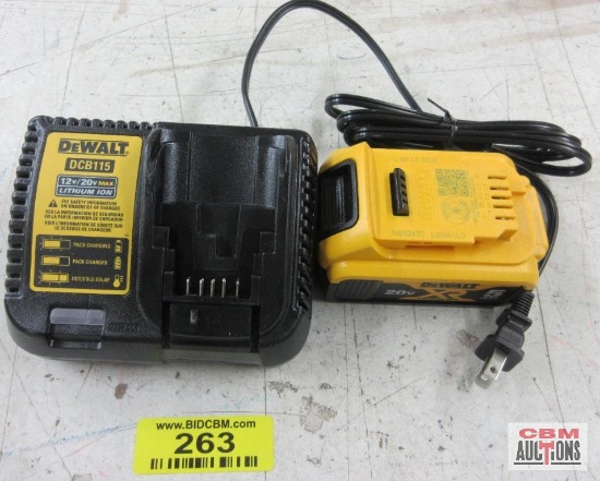 DeWALT DCB115 12v/20v MAX Battery Charger w/ DeWALT...DCB205 20v Lithium Ion Battery