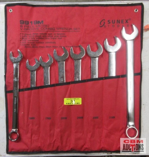 Sunex 9919M 8Pc Combination Wrench Set Metric 25mm-32mm