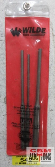 Wilde 3.PPL 3.NP/VP 3 Piece Long Pin Punch Set - Sizes" 3/16" - 5/16