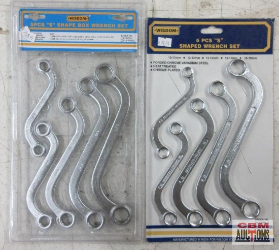 Wisdom 01-SW5M-7 METRIC 5pc "S" Shaped Wrench Set - Sizes: 10mm-19mm Wisdom 01-SW5-2 SAE 5pc "S"