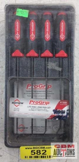 Mayhew 13091 Pro Grip 4pc Mini Long Pick Set... Includes:... Long Straight Pick... Long 90* Bent Pic