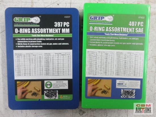 Grip 43237 397pc Metric O-Ring Assortment Set Grip 97622 407pc SAE O-Ring Assortment Set