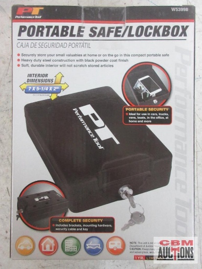 PT Performance W53998 Portable Safe/Lockbox 7" x 5-1/4" x 2" w/ Key