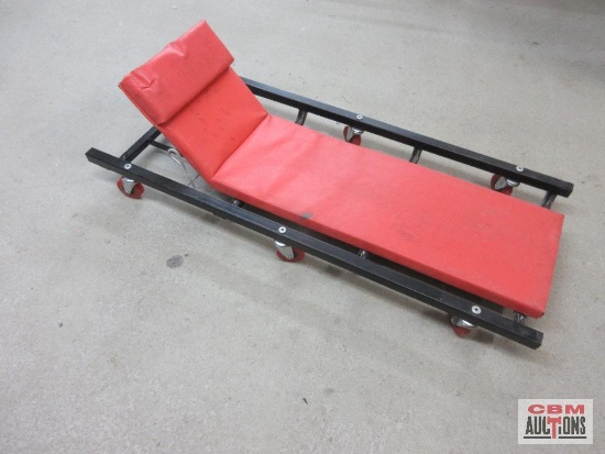 40" Red & Black Rolling Mechanics Creeper w/ Adjustable Head Rest