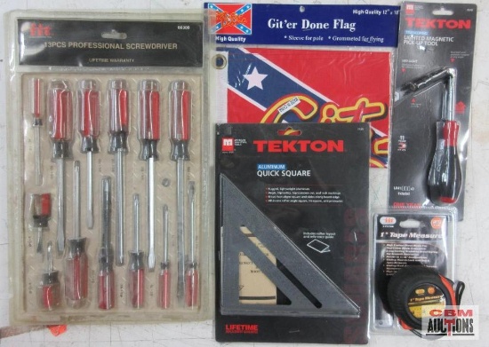 IIT 60300 13pc Professional Screwdriver Set IIT 75780 1" x 25' Tape Measure "Git'er Done" Snapback