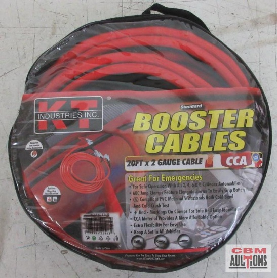 KT 2-2483 Standard Booster Cables 20' x 2 Gauge Cable...