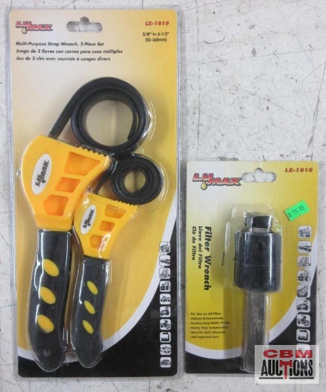 LuMax LX-1819 Multi-Purpose Strap Wrench 3/8" to 6-1/2" - 2 piece set LuMax LX-1810 Filter Wrench