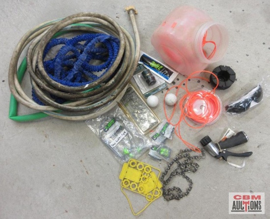 Lawn & Garden Supplies - Garden Hoses, Weedeating String, Ear Plugs, Safety Glasses, Golf Balls,