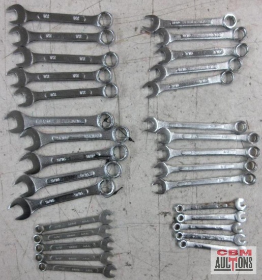 Unbranded Combination Wrench Set 1/4" - 5 each 5/16" - 5 each 3/8" - 5 each 7/16" - 5 each 1/2" - 5