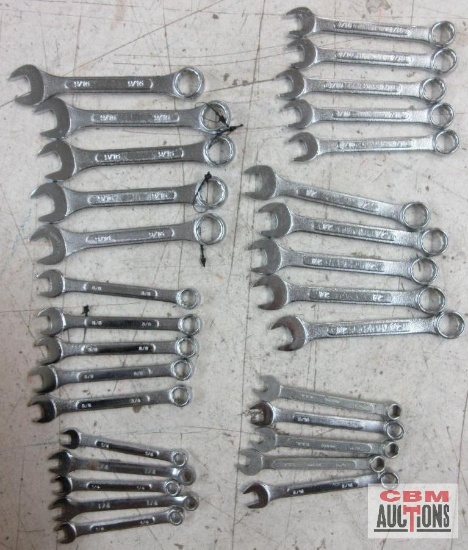 Unbranded Combination Wrench Set 1/4" - 5 each 5/16" - 5 each 3/8" - 5 each 7/16" - 5 each 1/2" - 5