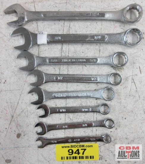 Unbranded Combination Wrench Set 5/16", 3/8", 7/16", 1/2", 9/16", 5/8", & 11/16"