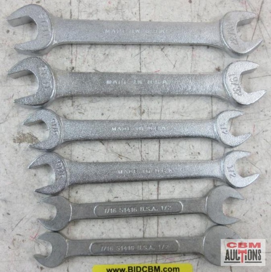 SAE Open - Ended Wrenches - Made in U.S.A. 7/16" - 1/2" (2) 1/2" - 9/16" (2) 19/32" - 11/16" (2)