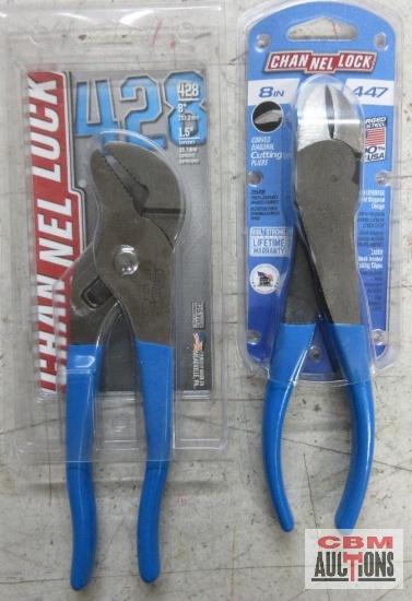 Channelock 428 8" Tongue & Groove Pliers... Channellock 447 8" Curved Diagonal Cutting Pliers...