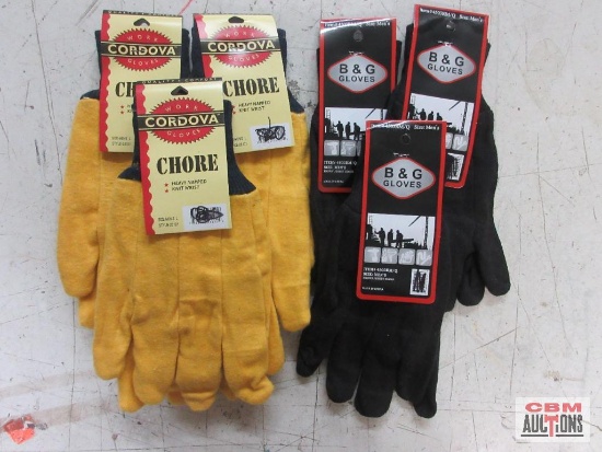 B & G Gloves 4503RN/Q - Size: Mens - 3 Pack Cordova 23101 Shore Work Gloves - Size: L - 3 Pack ...