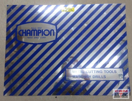 Champrion Twist Drill Corp. 18" x 24" Semi-Mirrored Metal Sign...