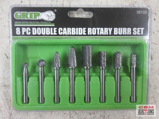 Grip 35133 8pc Double Carbide Rotary Burr Set...