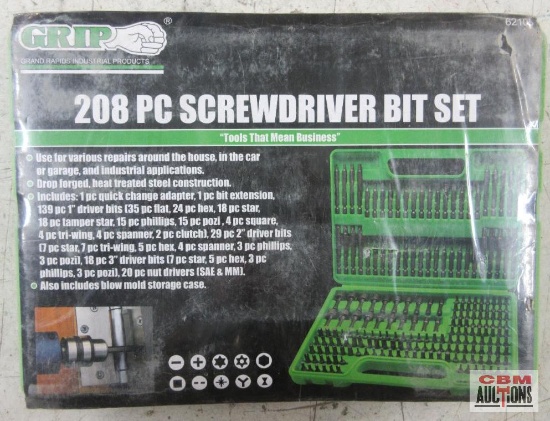 Grip 62105 208 PC Screwdriver Bit Set w/ Molded Storage Case... ...