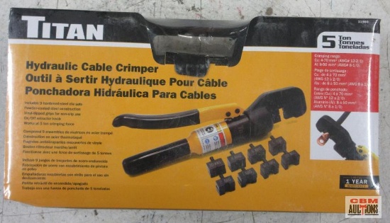 Titan 11380 Hydraulic Cable Crimper - 5 Ton w/ Molded Storage Case...