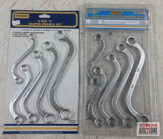 Wisdom 01-SW5M-7... 5pc Metric "S" Shaped Box End Wrench Set... Sizes: 10mm-11mm, 12mm-13mm, 14mm-15