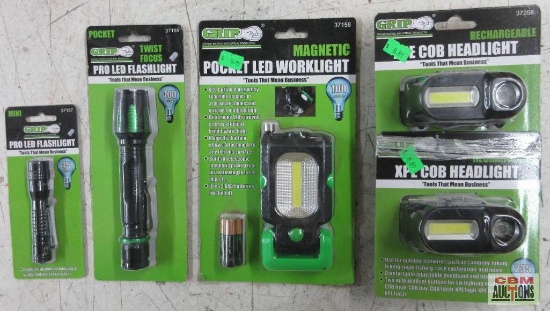 Grip 37157 Mini Pro Led Flashlight 45 Lumens Grip 37159 Pocket Twist Focus, Pro LED Flashlight 400