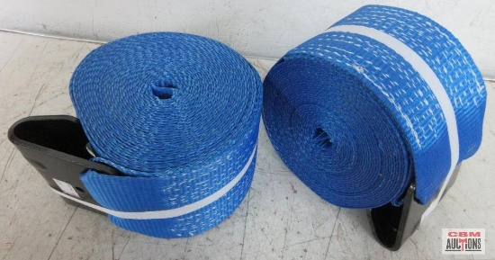 4" x 30' Blue Tie Down w/ Flat Hooks
