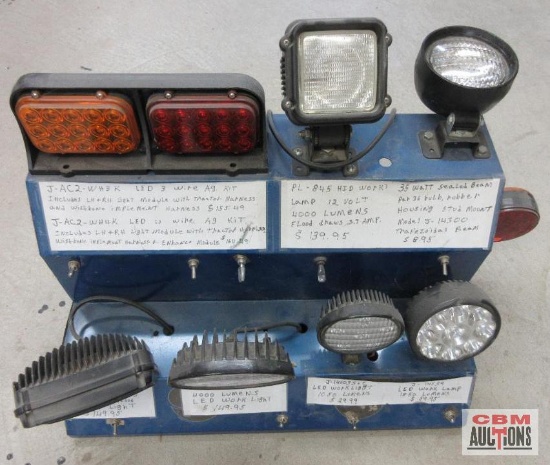 Truck/ Tractor Light Display Case w/ Jammy & Misc. Brand Lights...