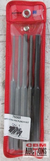 Mayhew 76056 5pc Long Pin Punch Kit W/ Storage Pouch 71500 - 1*/8" Pin Punch... 71501 - 3/16" Pin