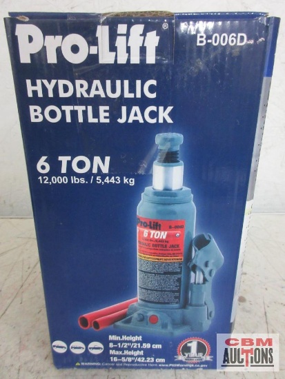 Pro-Lift B-006D 6 Ton Hydraulic Bottle Jack, 12,000 lbs....
