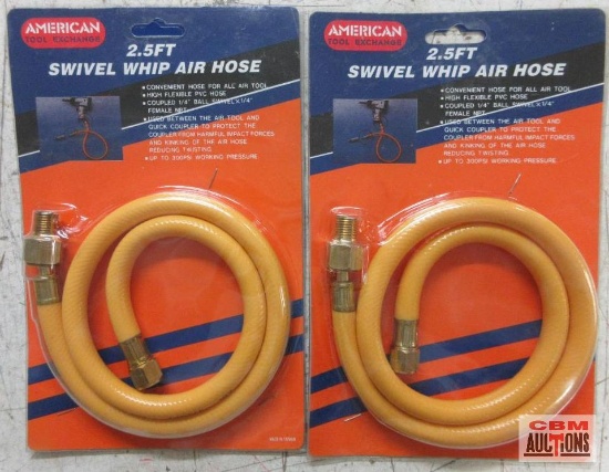 American Tool Exchange 2.5ft. Swivel Whip Air Hose - Set of 2