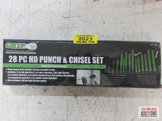 Grip 61142 Heavy Duty 28pc Punch & Chisel Set w/ Vinyl Storage Pouch