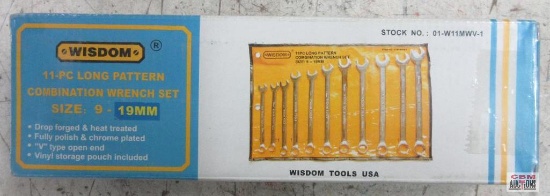 Wisdom 01-W11MWV-1 _... 11pc Metric Long Pattern Combination Wrench Set (9mm - 19mm) w/ Storage Pouc