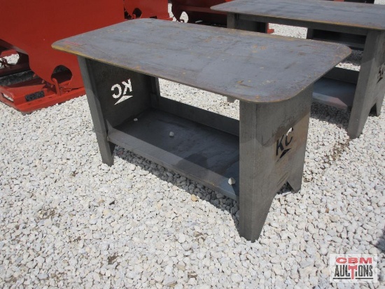 30" x 57" x 5/16" Steel Welding Table Bench With Lower Shelf Weighs #250 *2